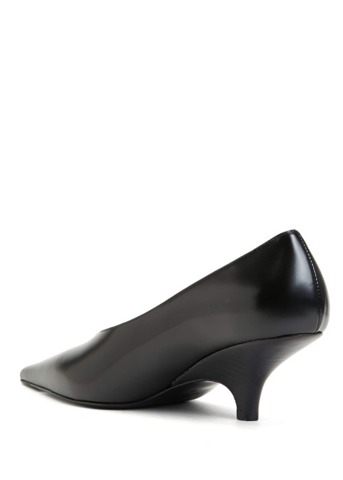 Black Leather High Heel Shoes