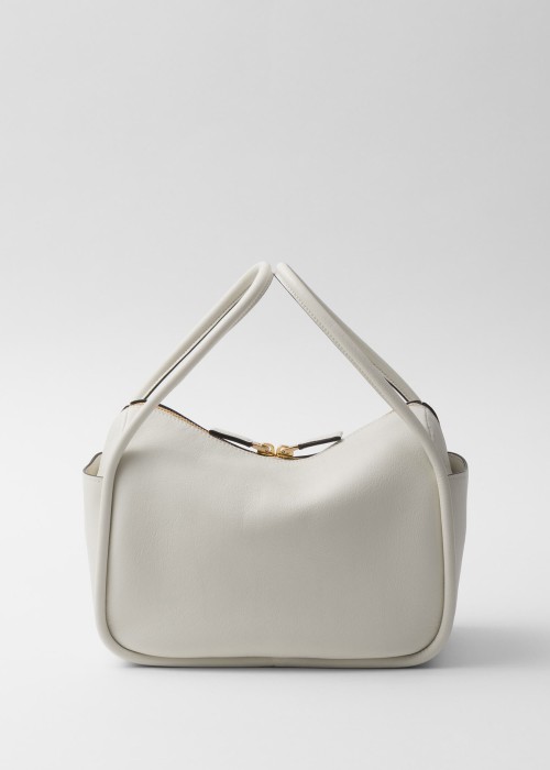 White Leather Women's Handbag