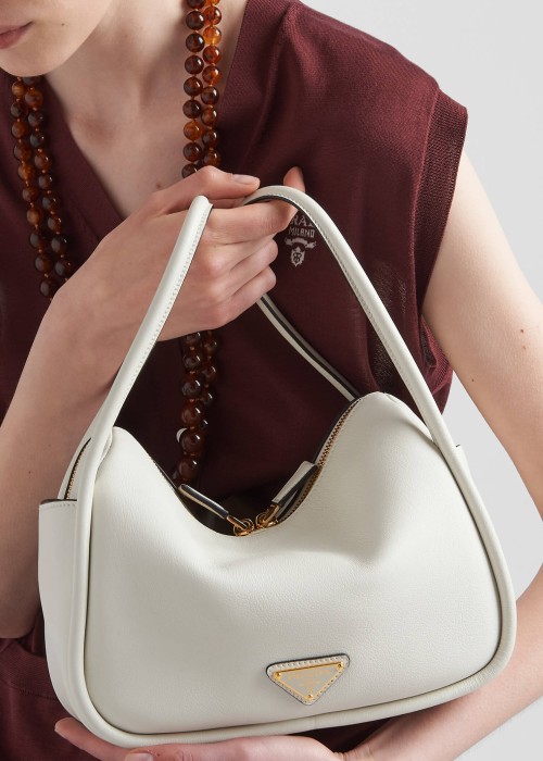 White Leather Women's Handbag