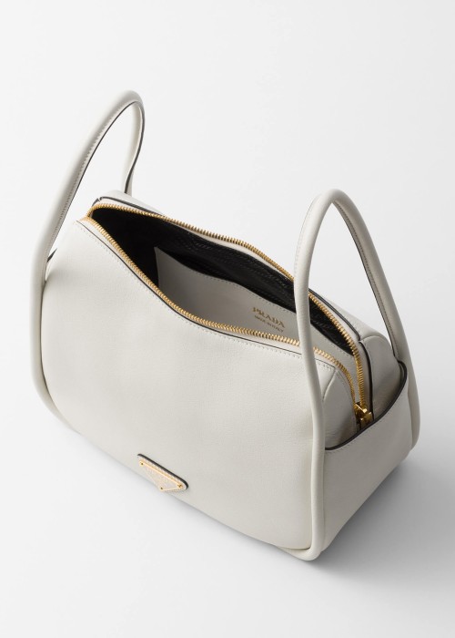 White Leather Women's Handbag